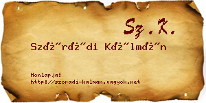 Szórádi Kálmán névjegykártya