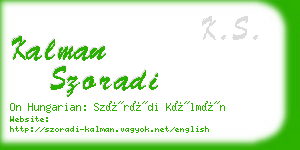 kalman szoradi business card